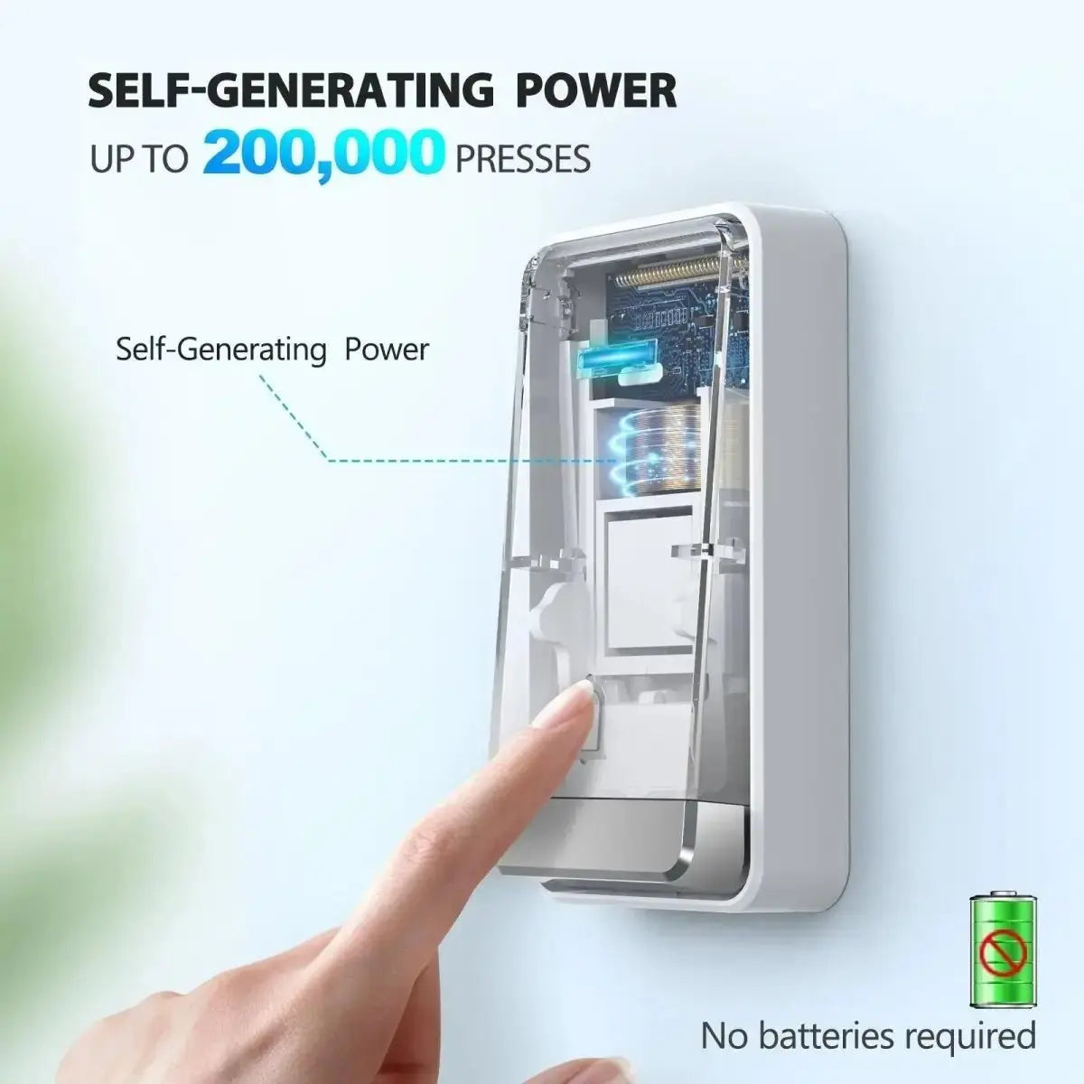 TECKNET Waterproof  No Battery Needed Wireless  Doorbell Chimes