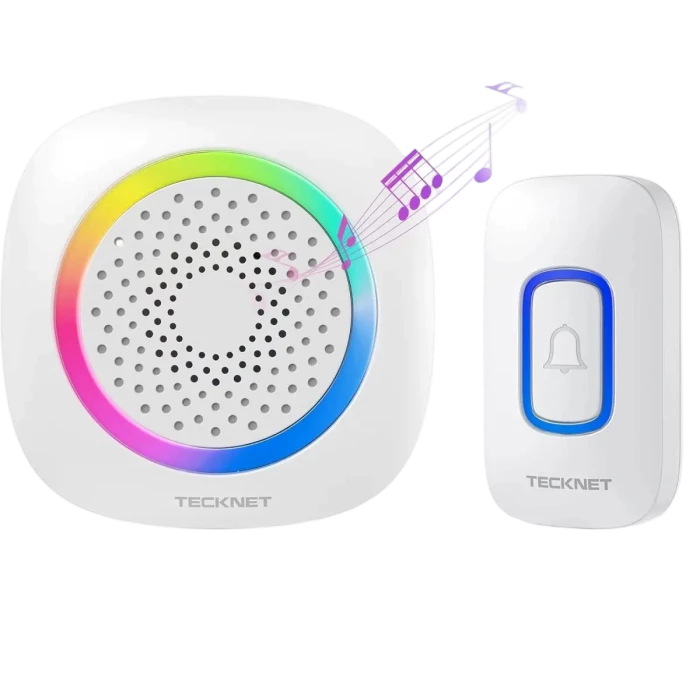 TECKNET Wireless Doorbell Chime with RGB Light