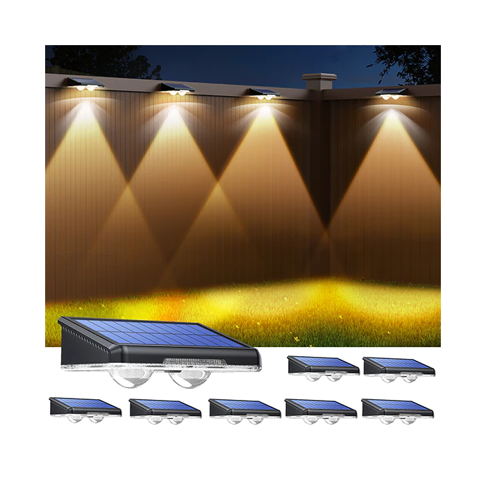 TECKNET Solar Fence Lights Outdoor 3 Modes 3500K/4500K/6500K
