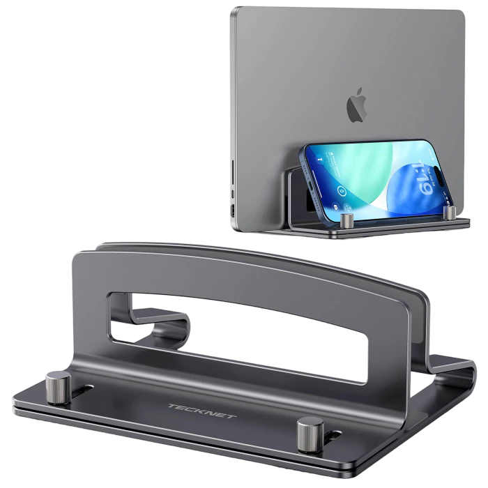 TECKNET Vertical Laptop Stand, Adjustable Aluminum Laptop Stand (Fits Up to 17.3")