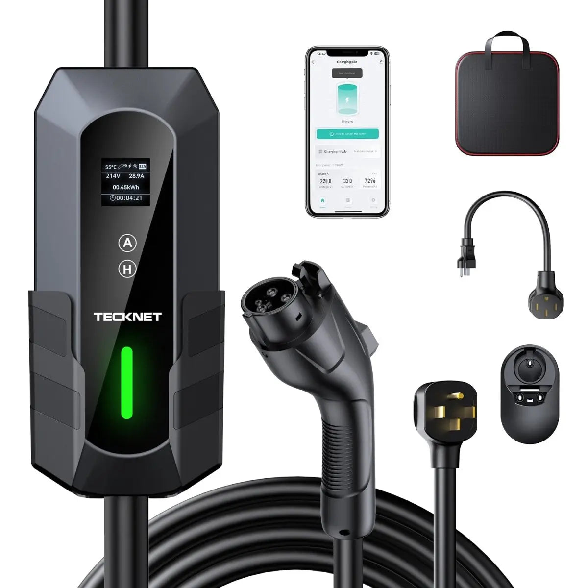 Tecknet 32A Level 2 Portable EV Charger