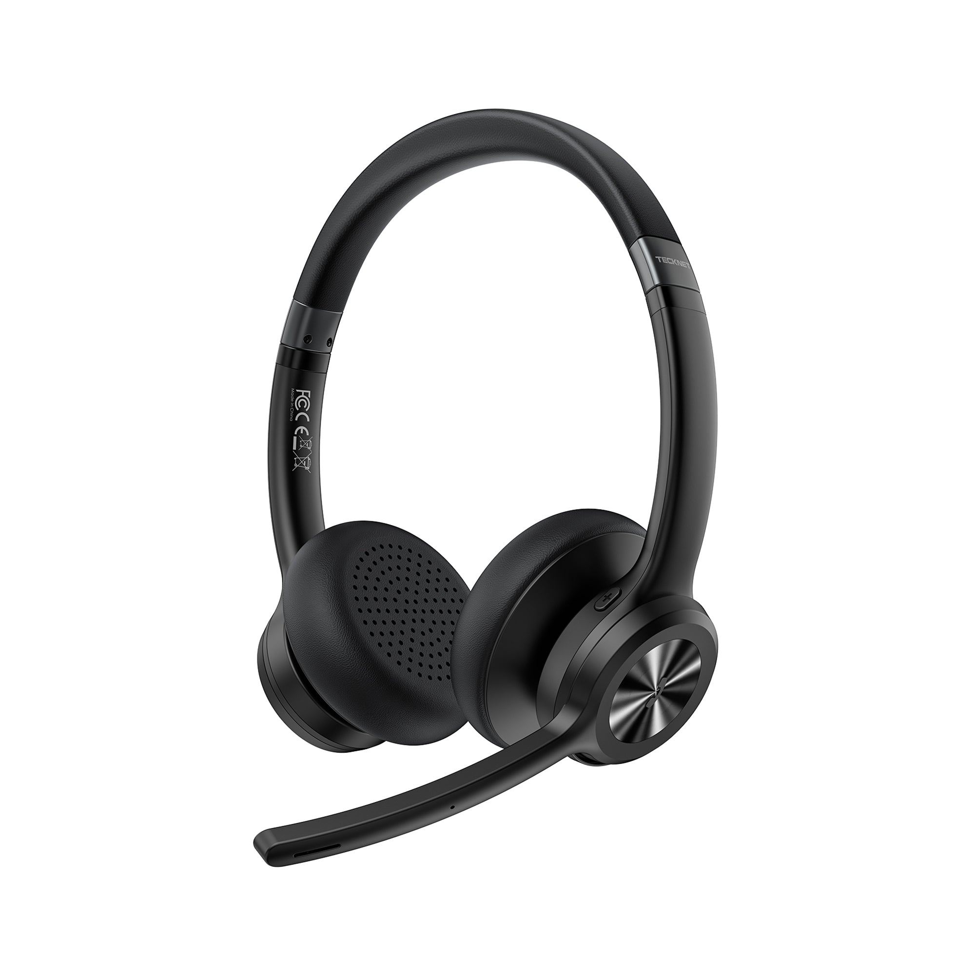 TECKNET Bluetooth V5.2 Headphones with AI Noise Cancelling Microphone