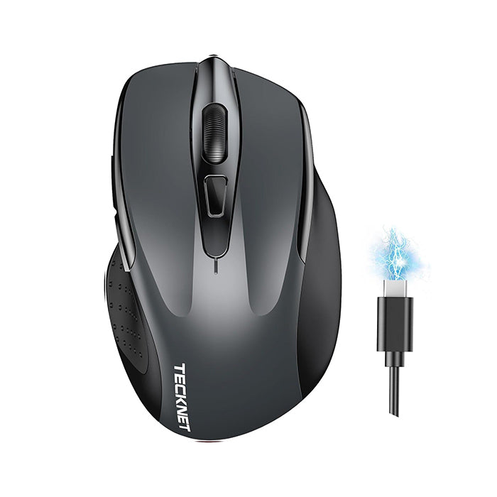 TECKNET Wireless Mouse Rechargeable 4800 DPI Silent Mouse 8 Buttons Bluetooth Mouse