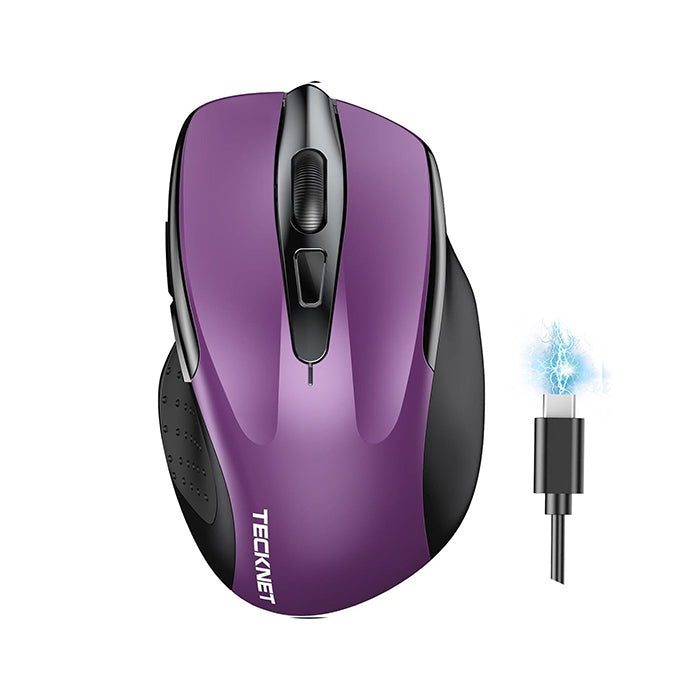 TECKNET Wireless Mouse Rechargeable 4800 DPI Silent Mouse 8 Buttons Bluetooth Mouse