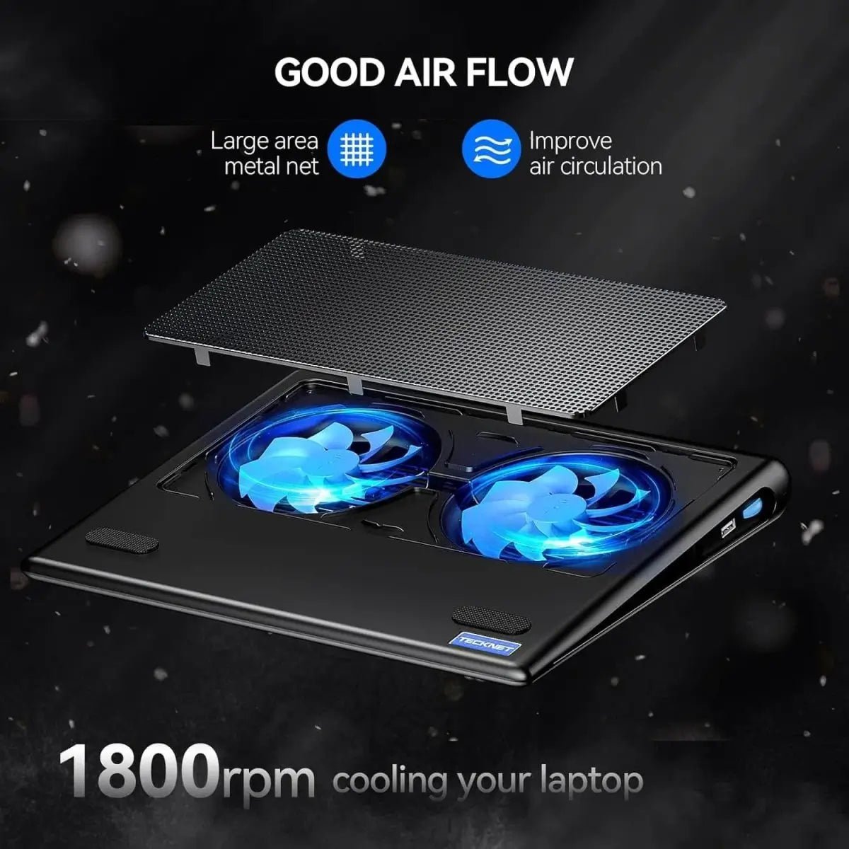 TECKNETTECKNET 1800 RPM Laptop Cooling Pad For 12 - 16 Inch
