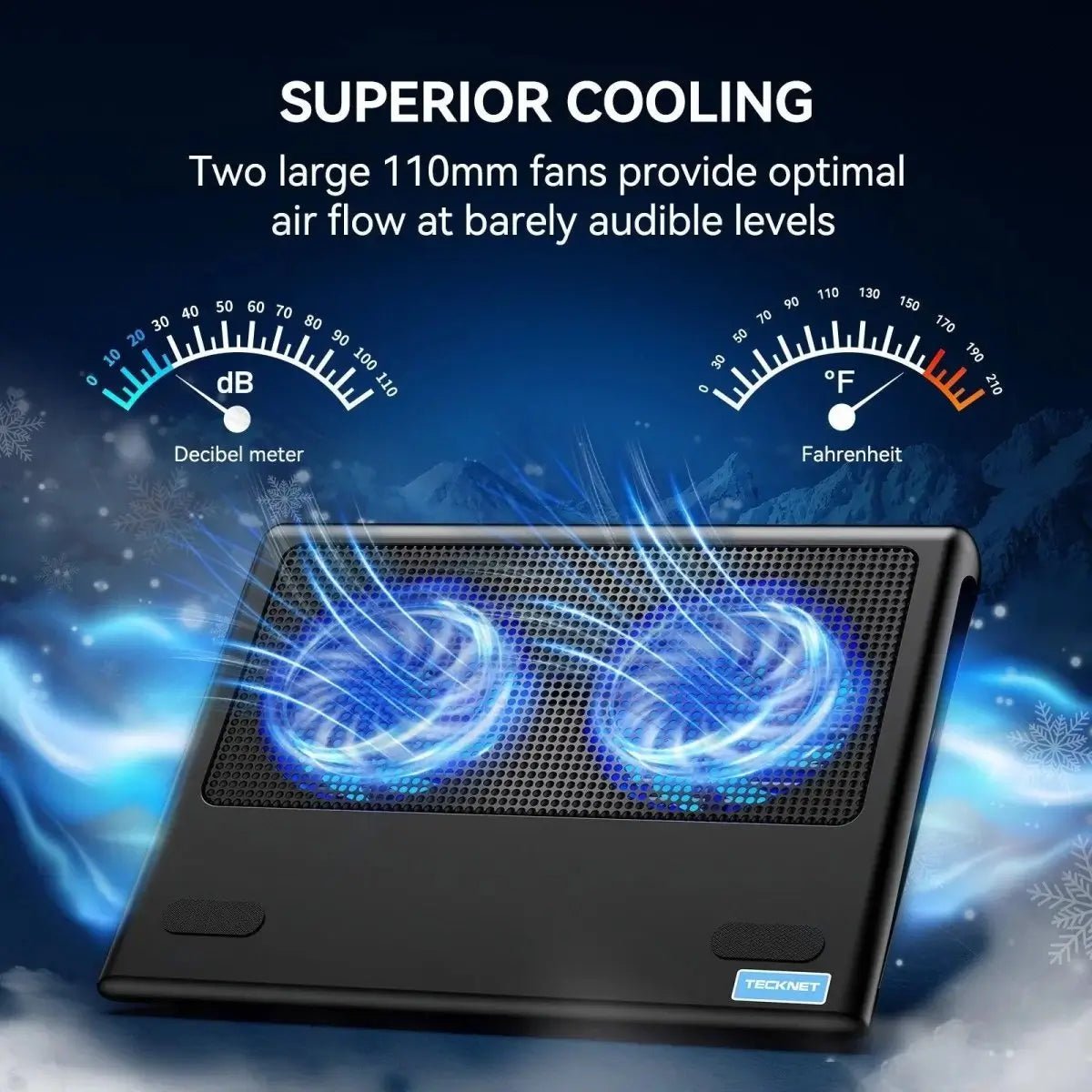 TECKNETTECKNET 1800 RPM Laptop Cooling Pad For 12 - 16 Inch