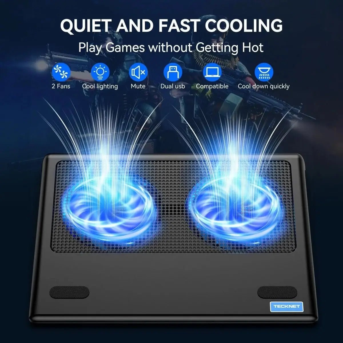 TECKNETTECKNET 1800 RPM Laptop Cooling Pad For 12 - 16 Inch