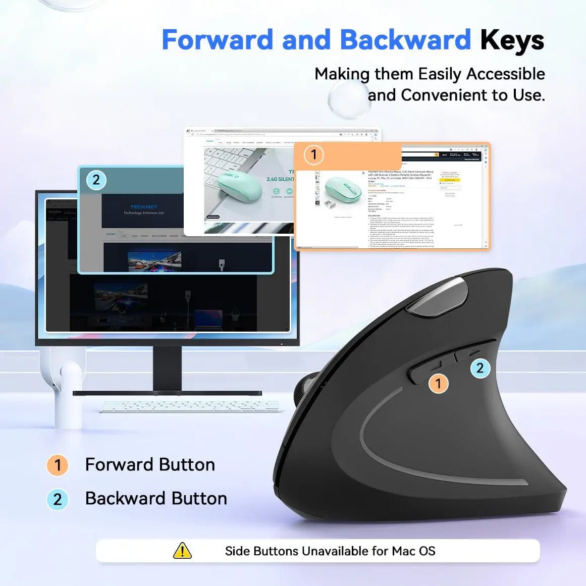 TECKNETTECKNET 2.4G Ergonomic Wireless Mouse With 4800 DPI