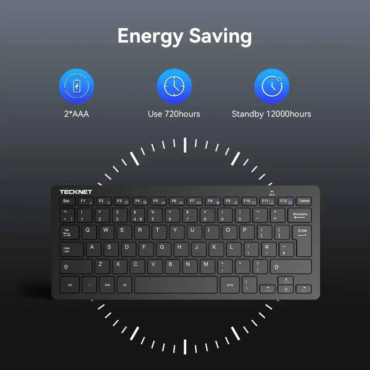 TECKNETTECKNET 2.4G Slim Silent Wireless Keyboard