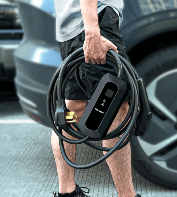 TECKNETTecknet 32A Level 1/Level 2 Portable EV Charger with LCD Touch Screen & APP Control - NEMA 14 - 50 and 5 - 15 Plugs Included, J1772 Compatible for Electric Vehicles - [Color/Material] [Main Feature] for [Target Device/Scenario]
