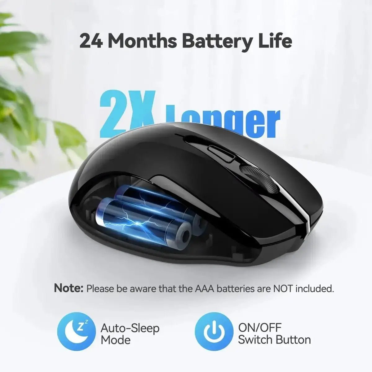TECKNETTECKNET Battery Powered 2.4G 2600 DPI Wireless Mouse