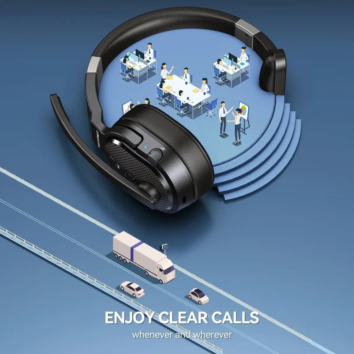 TECKNETTECKNET Bluetooth Headset With ENC Dongle