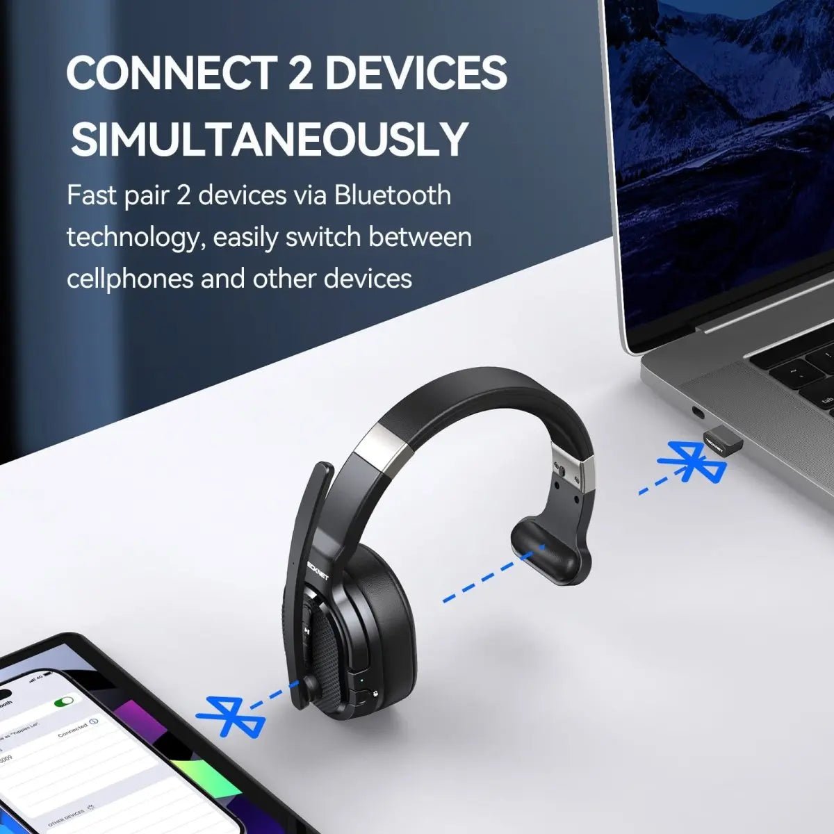 TECKNETTECKNET Bluetooth Headset With ENC Dongle