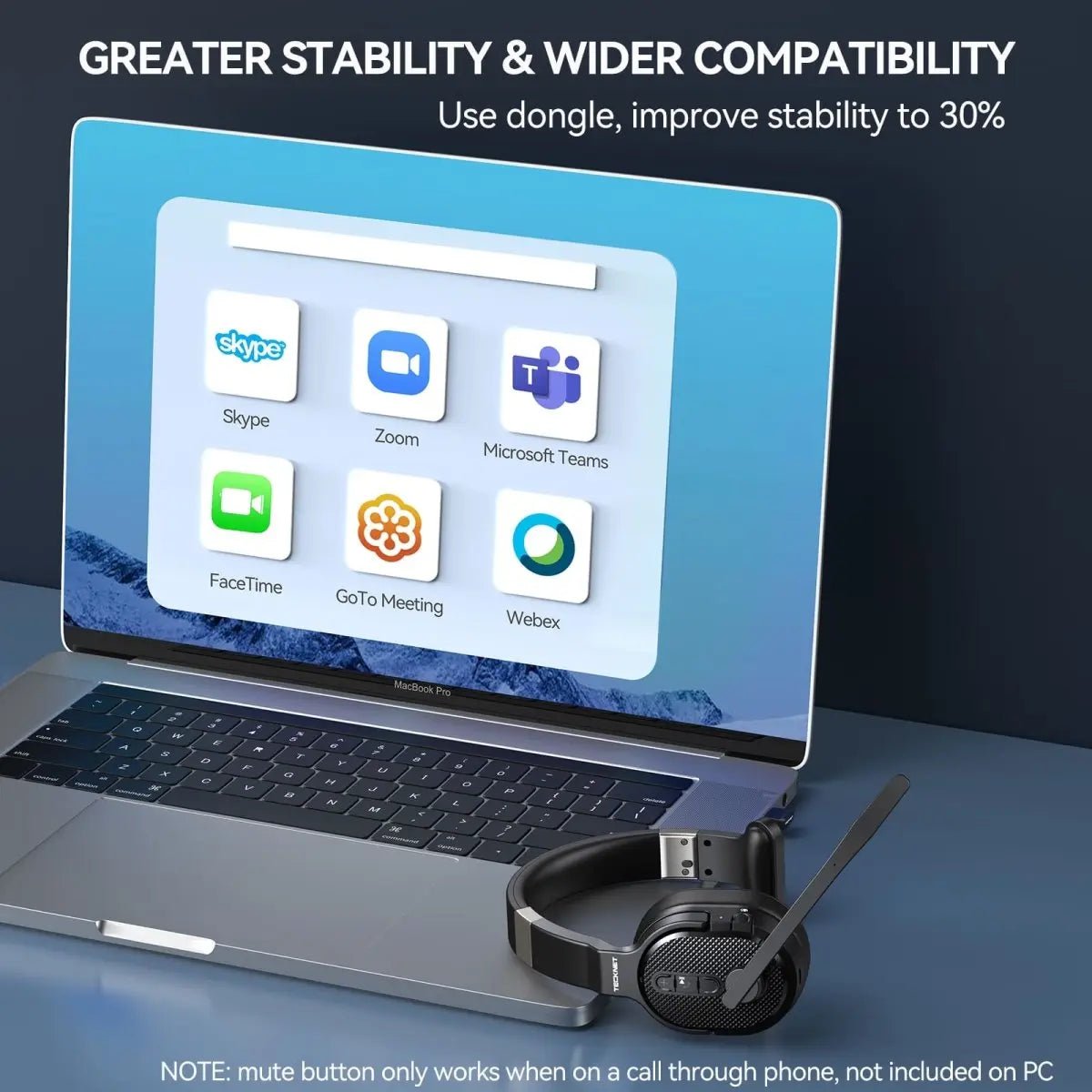 TECKNETTECKNET Bluetooth Headset With ENC Dongle