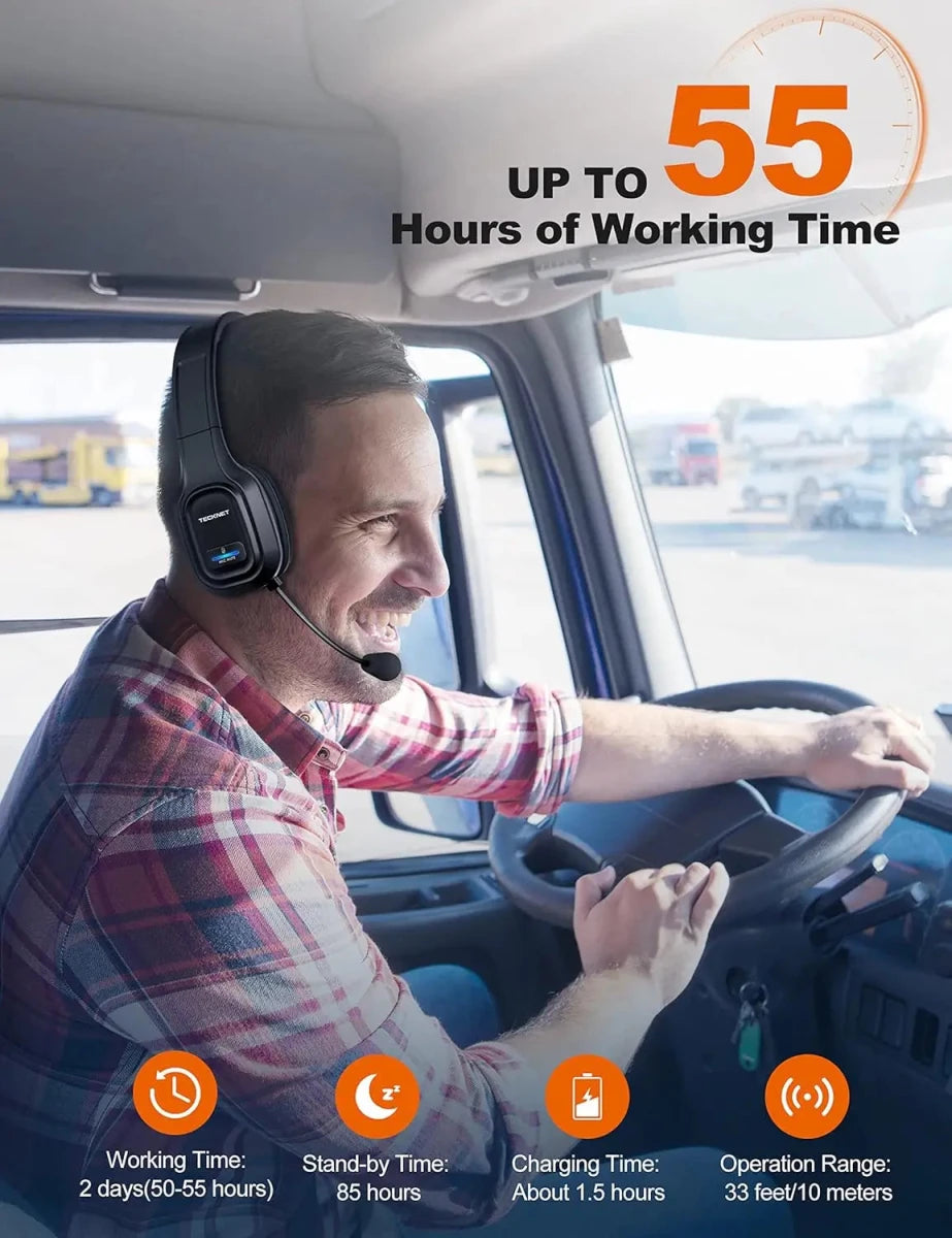 TECKNETTECKNET Bluetooth Headset With Mic Noise Canceling