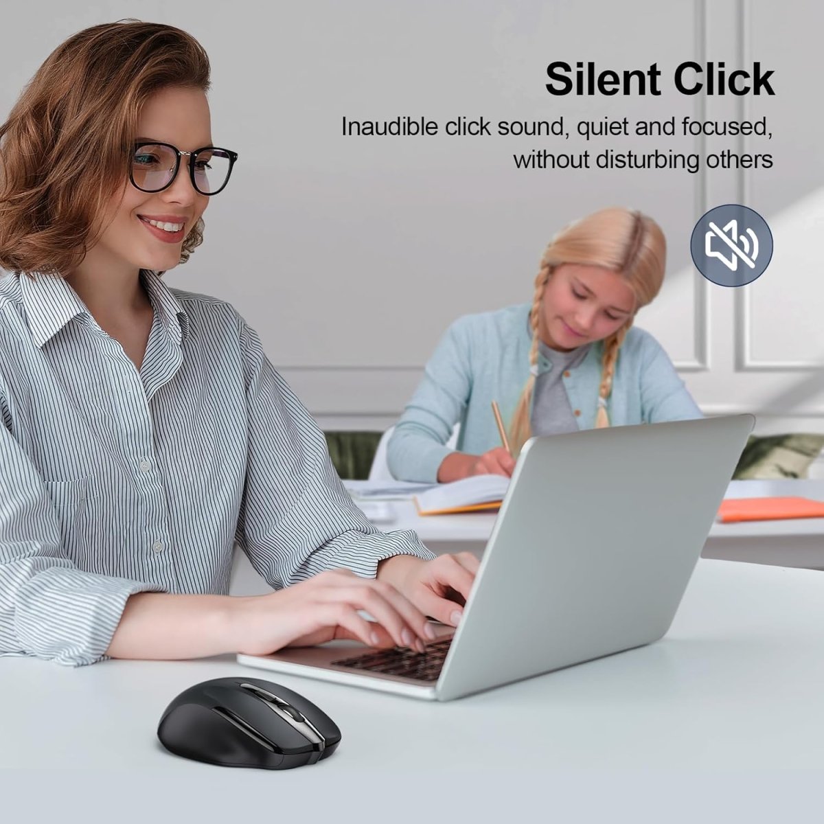 TECKNETTECKNET Bluetooth Mouse, 4800DPI Wireless Mouse Computer Silent Click USB Mice Bluetooth 3.0/5.0 and 2.4GHz Connectivity with 6 Adjustable DPI, 30 Months Battery Life Cordless Mouse for Laptop - [Color/Material] [Main Feature] for [Target Device/Scenario]