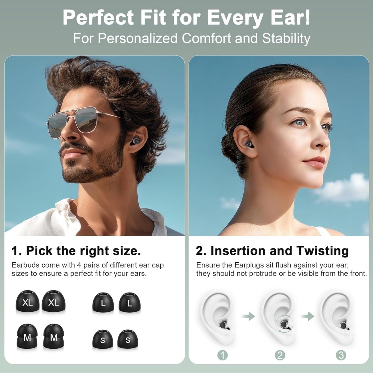 TECKNETTECKNET Ear Plugs for Sleeping Noise Cancelling - 3 Adjustable Levels Noise Earplugs with 8 EarTips - [Color/Material] [Main Feature] for [Target Device/Scenario]