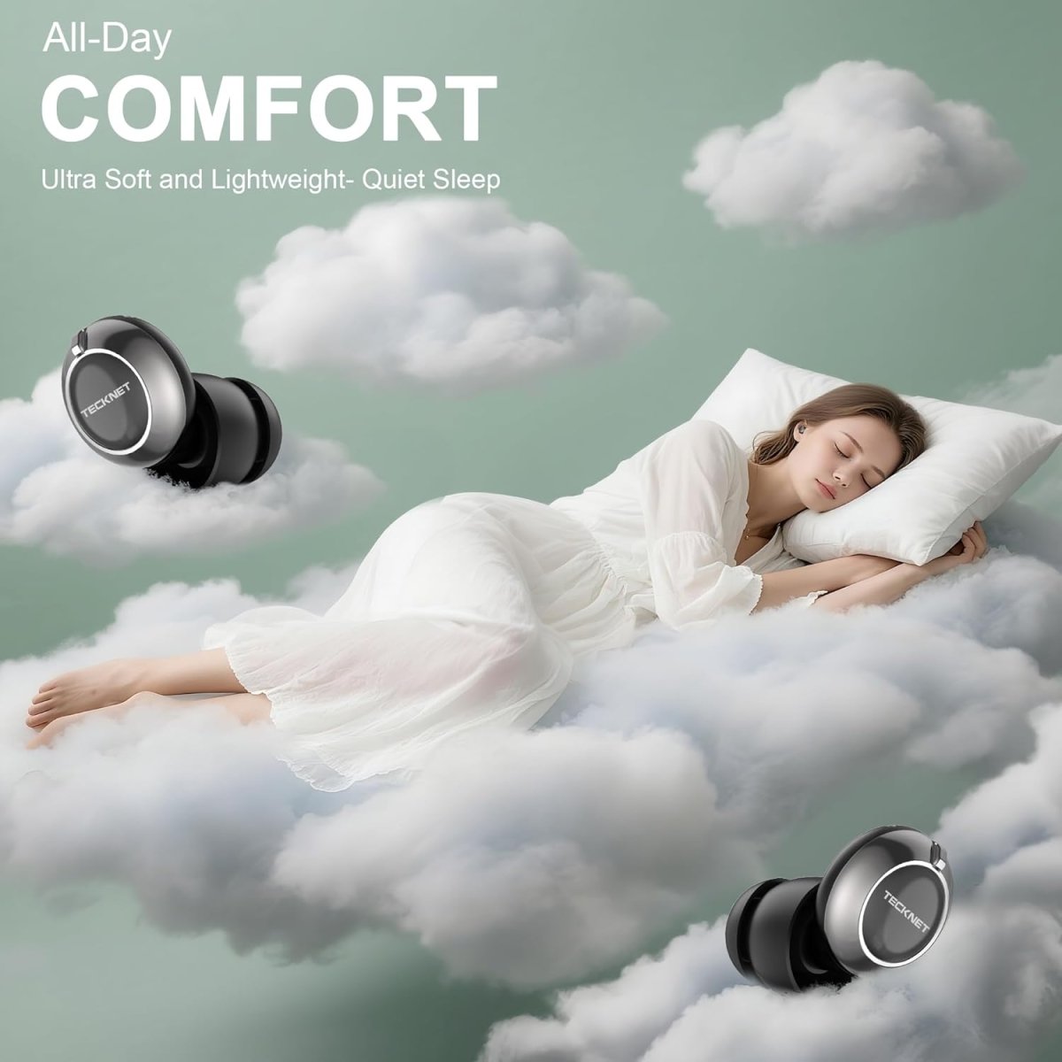 TECKNETTECKNET Ear Plugs for Sleeping Noise Cancelling - 3 Adjustable Levels Noise Earplugs with 8 EarTips - [Color/Material] [Main Feature] for [Target Device/Scenario]