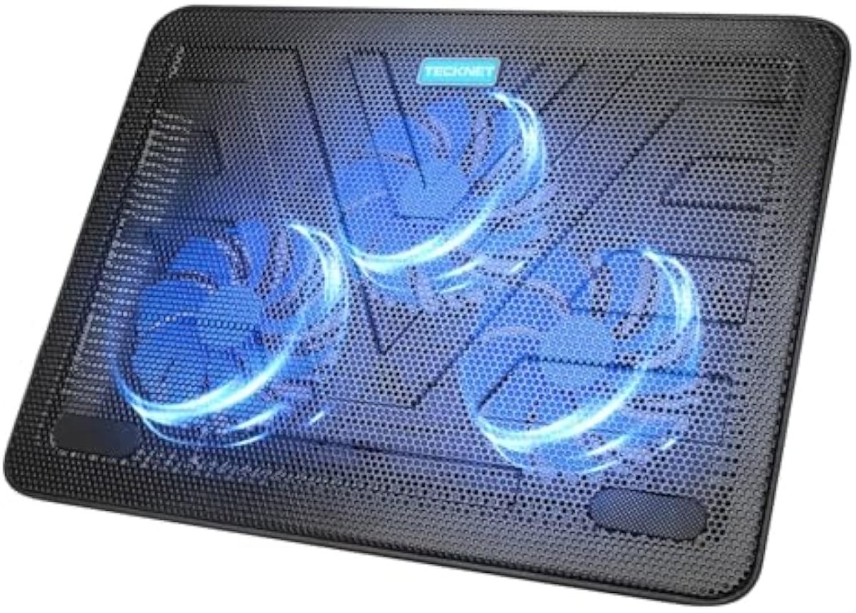 TECKNETTECKNET Laptop Cooling Pad, Portable Slim Quiet USB Powered Laptop Notebook Cooler Cooling Pad Stand Chill Mat with 3 Blue LED Fans, Fits 12 - 17 Inches - [Color/Material] [Main Feature] for [Target Device/Scenario]