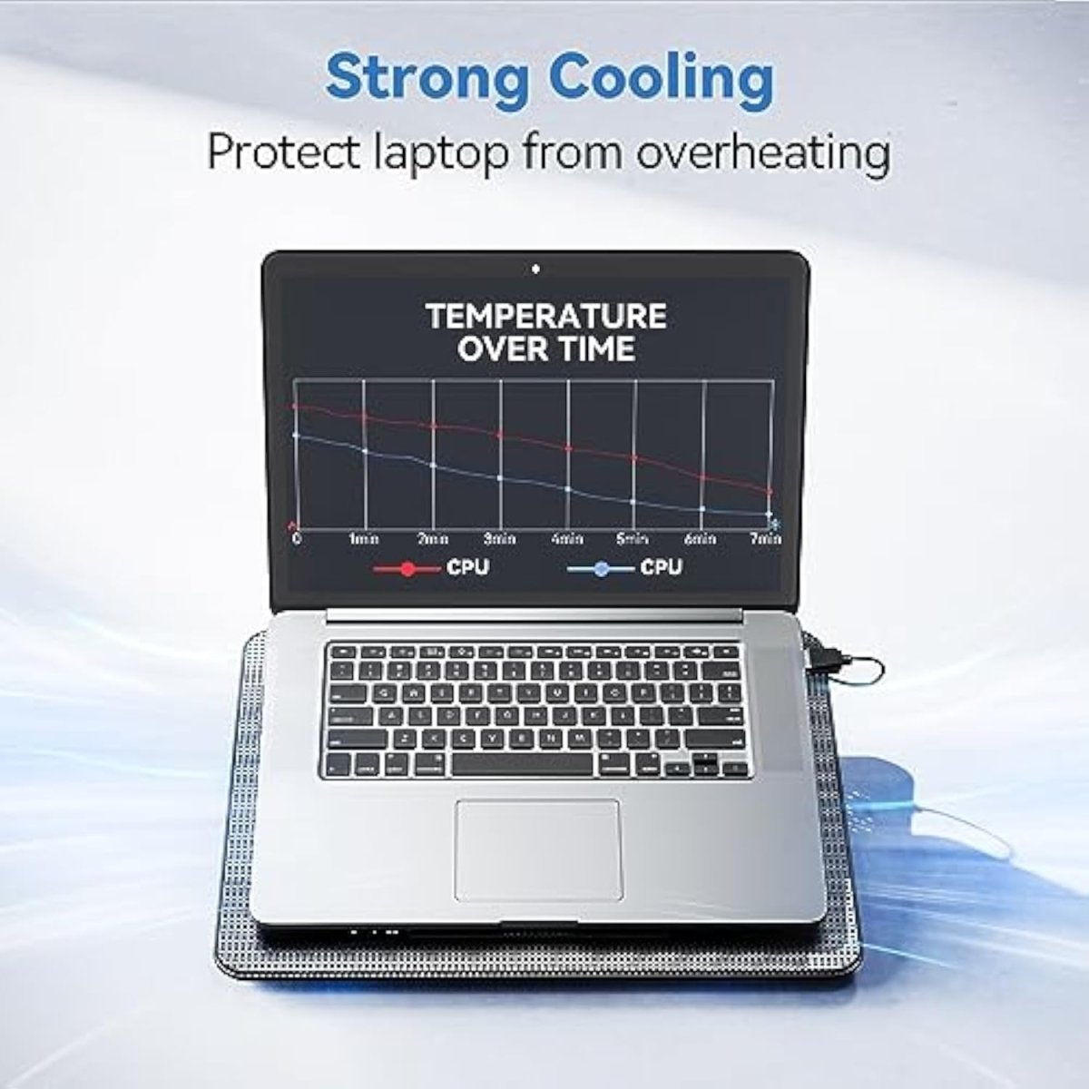 TECKNETTECKNET Laptop Cooling Pad, Portable Slim Quiet USB Powered Laptop Notebook Cooler Cooling Pad Stand Chill Mat with 3 Blue LED Fans, Fits 12 - 17 Inches - [Color/Material] [Main Feature] for [Target Device/Scenario]