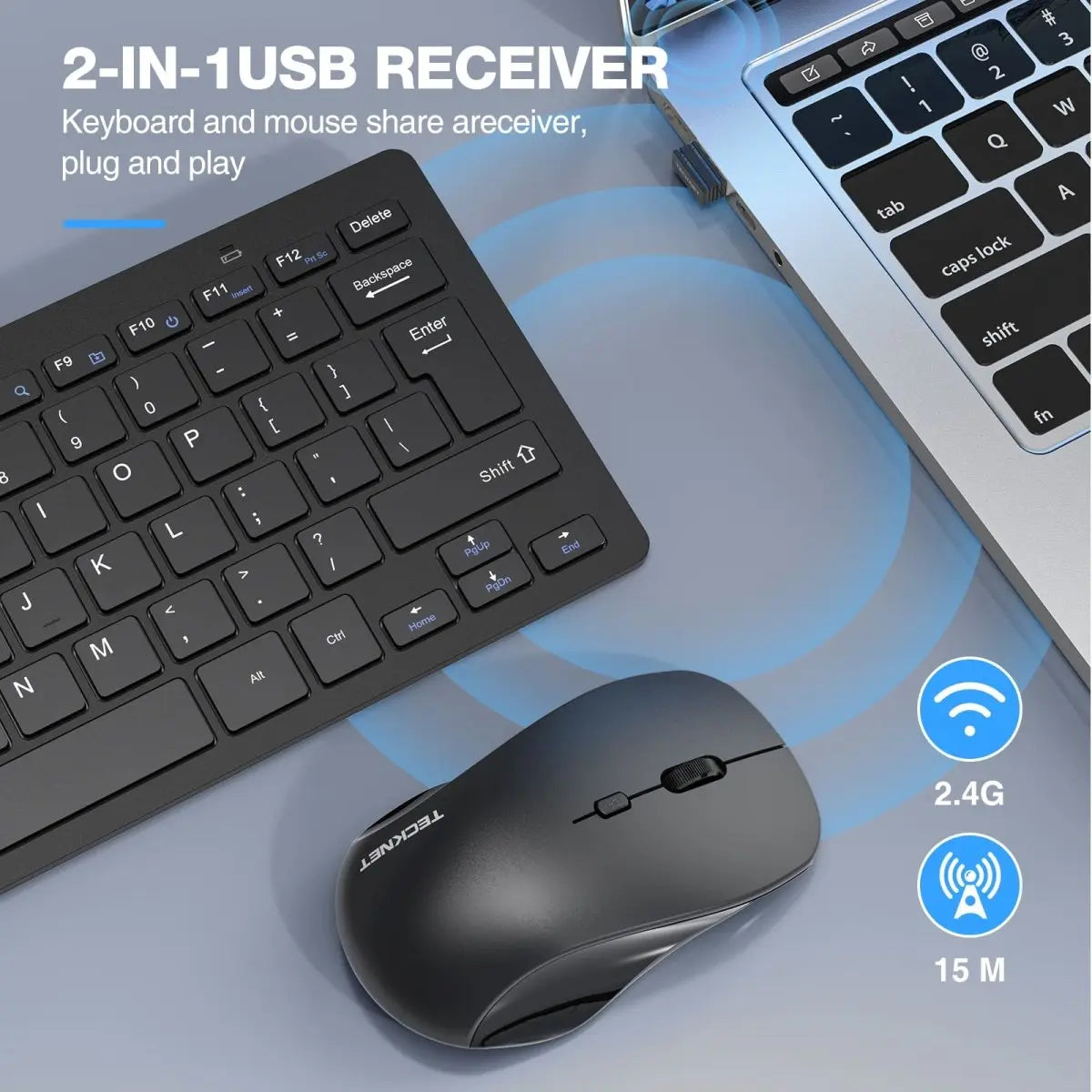 TECKNETTECKNET Mini Wireless Keyboard and Mouse Combo 2.4GHz - [Color/Material] [Main Feature] for [Target Device/Scenario]