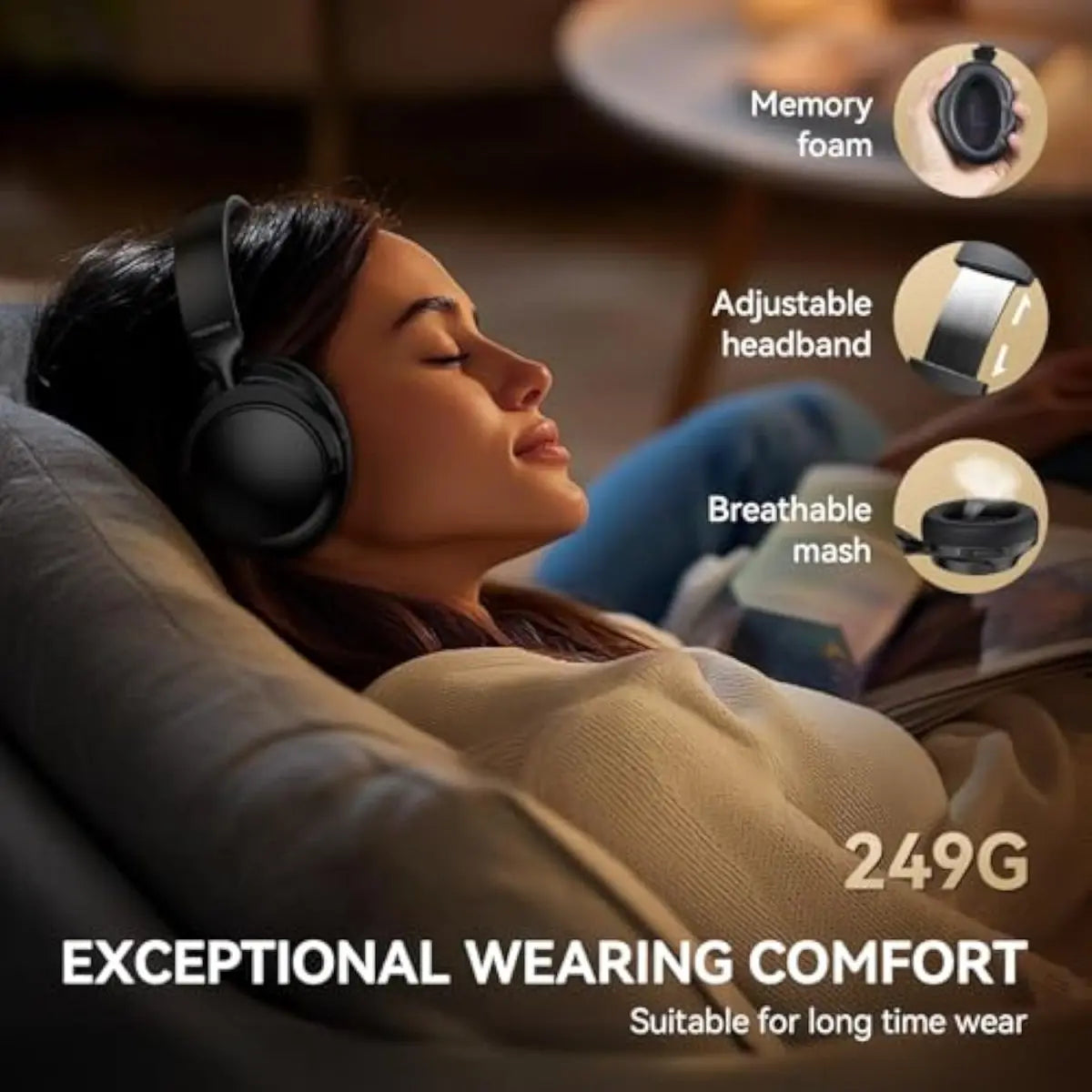 TECKNETTECKNET Noise Cancelling Headphones Wireless & Wired - [Color/Material] [Main Feature] for [Target Device/Scenario]