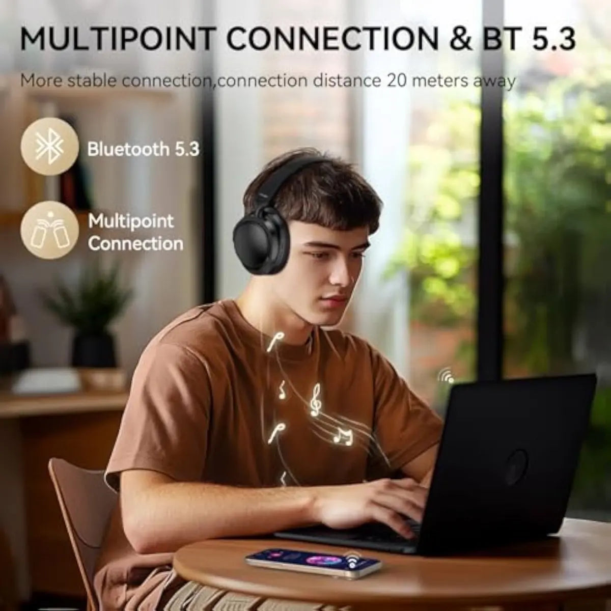 TECKNETTECKNET Noise Cancelling Headphones Wireless & Wired - [Color/Material] [Main Feature] for [Target Device/Scenario]