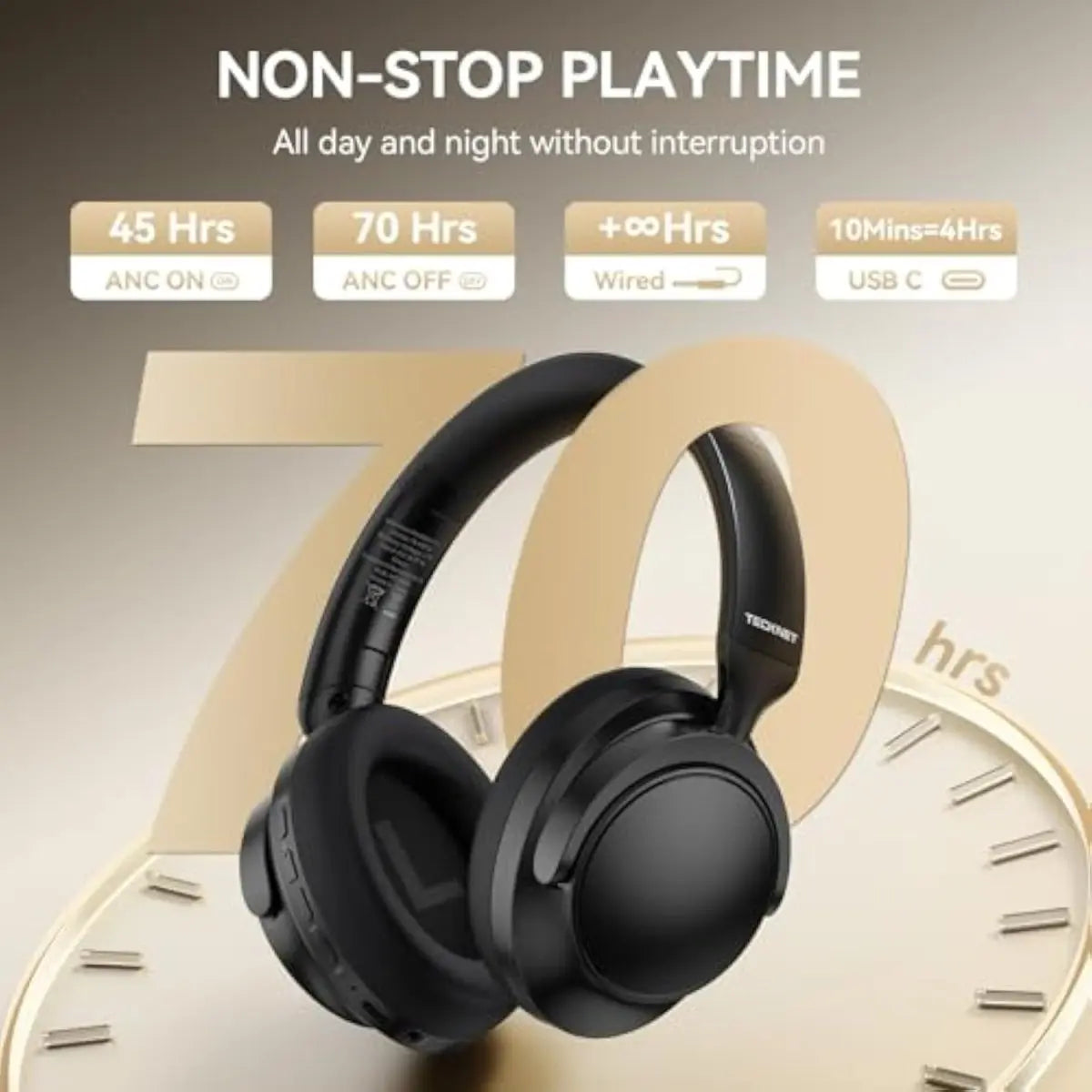 TECKNETTECKNET Noise Cancelling Headphones Wireless & Wired - [Color/Material] [Main Feature] for [Target Device/Scenario]