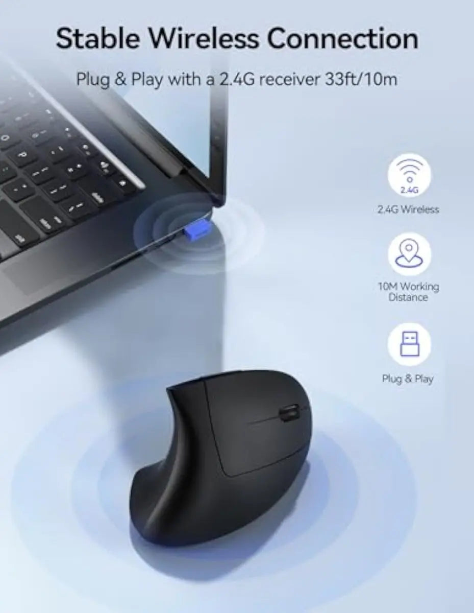 TECKNETTECKNET Rechargeable Wireless Ergonomic Mouse - [Color/Material] [Main Feature] for [Target Device/Scenario]