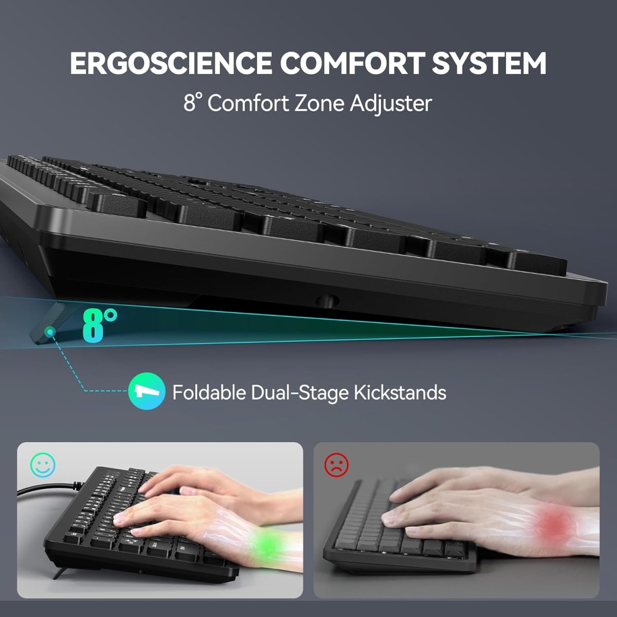 TECKNETTECKNET Wired Keyboard,Silent USB Keyboard for Office - [Color/Material] [Main Feature] for [Target Device/Scenario]