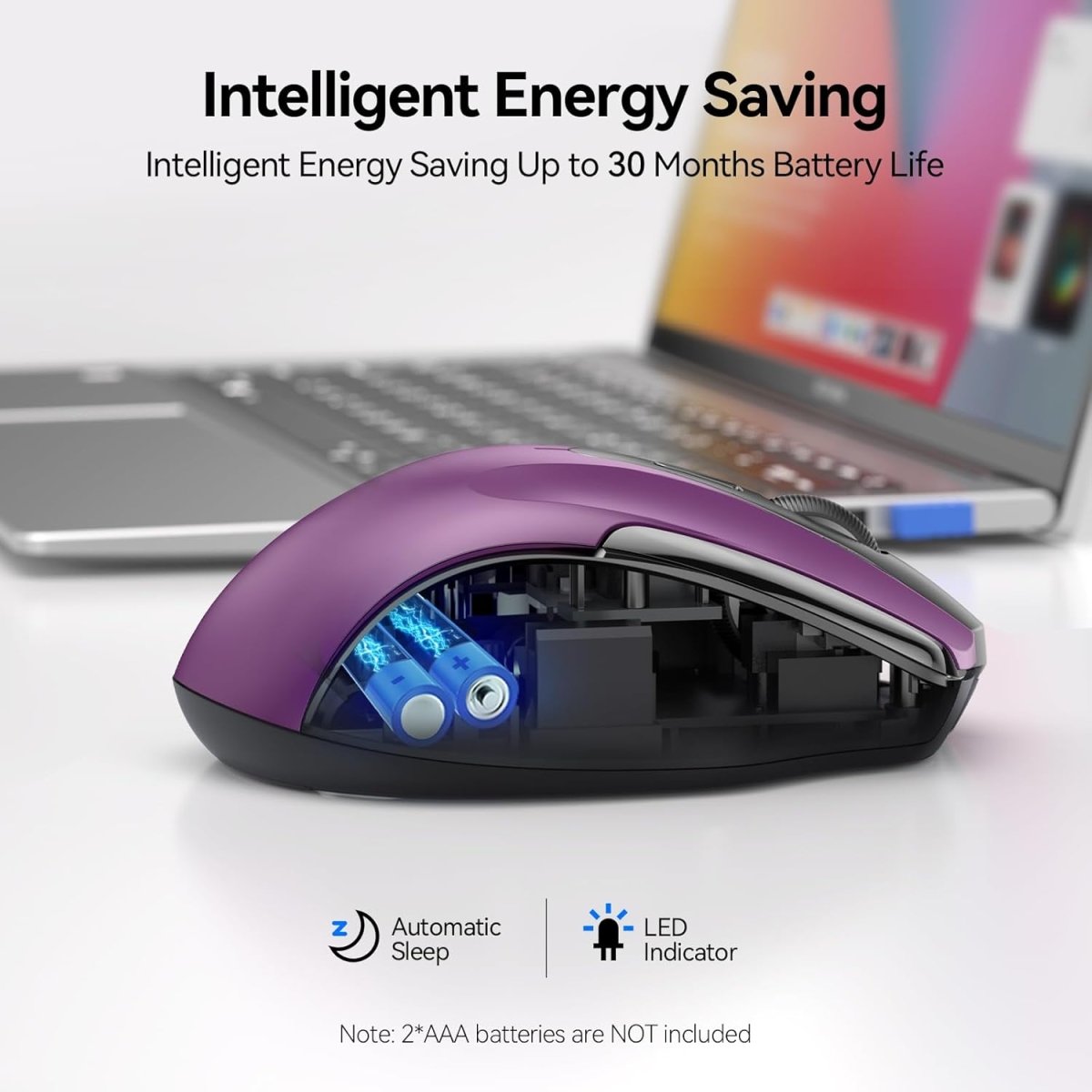 TECKNETTECKNET Wired Mouse, 6 - Button Corded with 4 Adjustable DPI, Optical Ergonomic Design, 5FT Cord for Laptop, Chromebook, PC, Desktop, Mac, Notebook - LT.Purple - [Color/Material] [Main Feature] for [Target Device/Scenario]