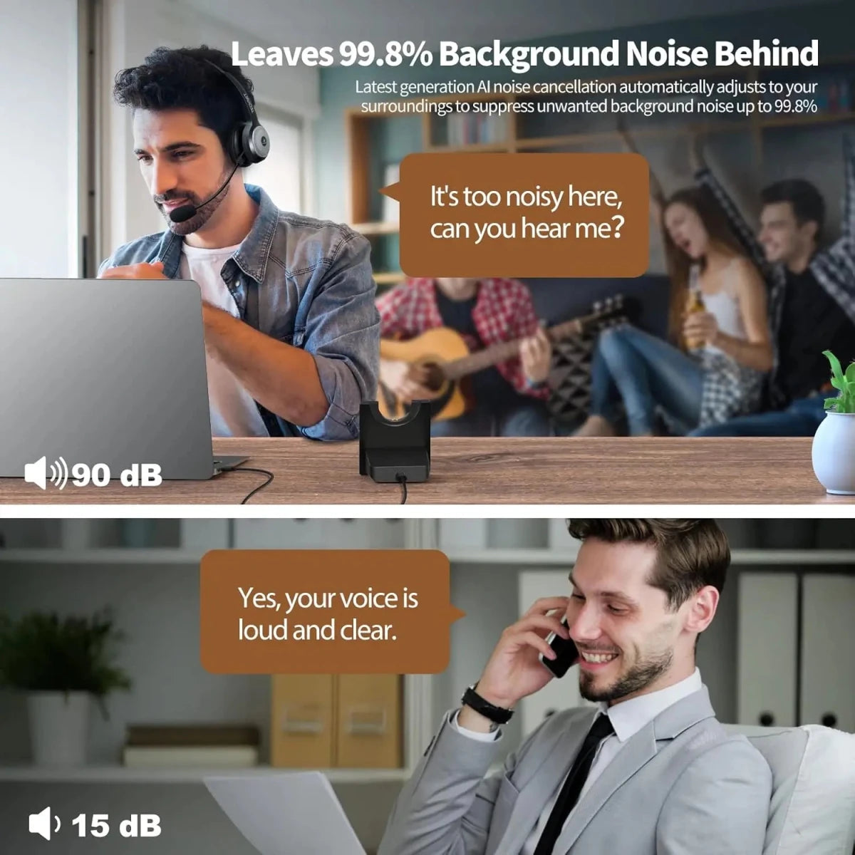 TECKNETTECKNET Wireless Headset W/ Pogo Charging Dock