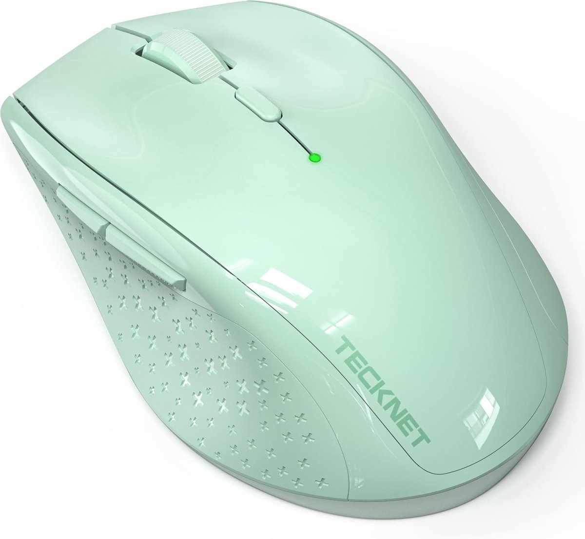 TECKNETTECKNET Wireless Mouse, 2.4G USB Computer Mouse with 6 - Level Adjustable 4800 DPI, 30 Months Battery, Ergonomic Grips, 6 Buttons Portable for PC, Chromebook, Mac - Green - [Color/Material] [Main Feature] for [Target Device/Scenario]