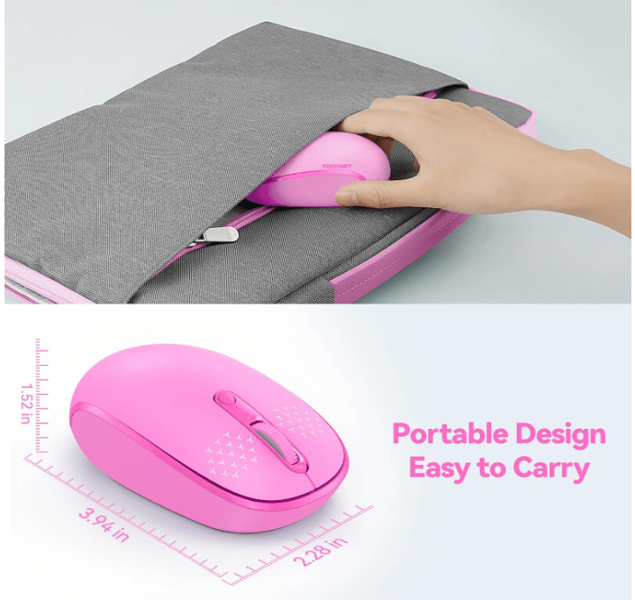 TECKNETTECKNET Wireless Mouse for Laptop, 2.4G Quiet Computer Mouse with USB Receiver, 4 Buttons Portable Cordless Mice for Chromebook, Laptop, PC, Mac, 800/1200/1600 DPI - [Color/Material] [Main Feature] for [Target Device/Scenario]
