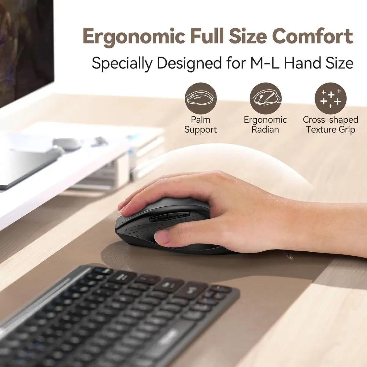 TECKNETTECKNET Wireless Mouse Jiggler, USB - C Rechargeable Mouse, Silent Mouse Quiet Click, Build - in Mouse Mover, 6400 DPI Ergonomic Mouse, 2.4G Cordless Computer Mice for Mac, Laptop, Desktop, PC - [Color/Material] [Main Feature] for [Target Device/Scenario]