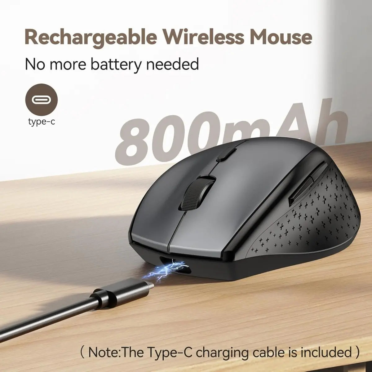 TECKNETTECKNET Wireless Mouse Jiggler, USB - C Rechargeable Mouse, Silent Mouse Quiet Click, Build - in Mouse Mover, 6400 DPI Ergonomic Mouse, 2.4G Cordless Computer Mice for Mac, Laptop, Desktop, PC - [Color/Material] [Main Feature] for [Target Device/Scenario]