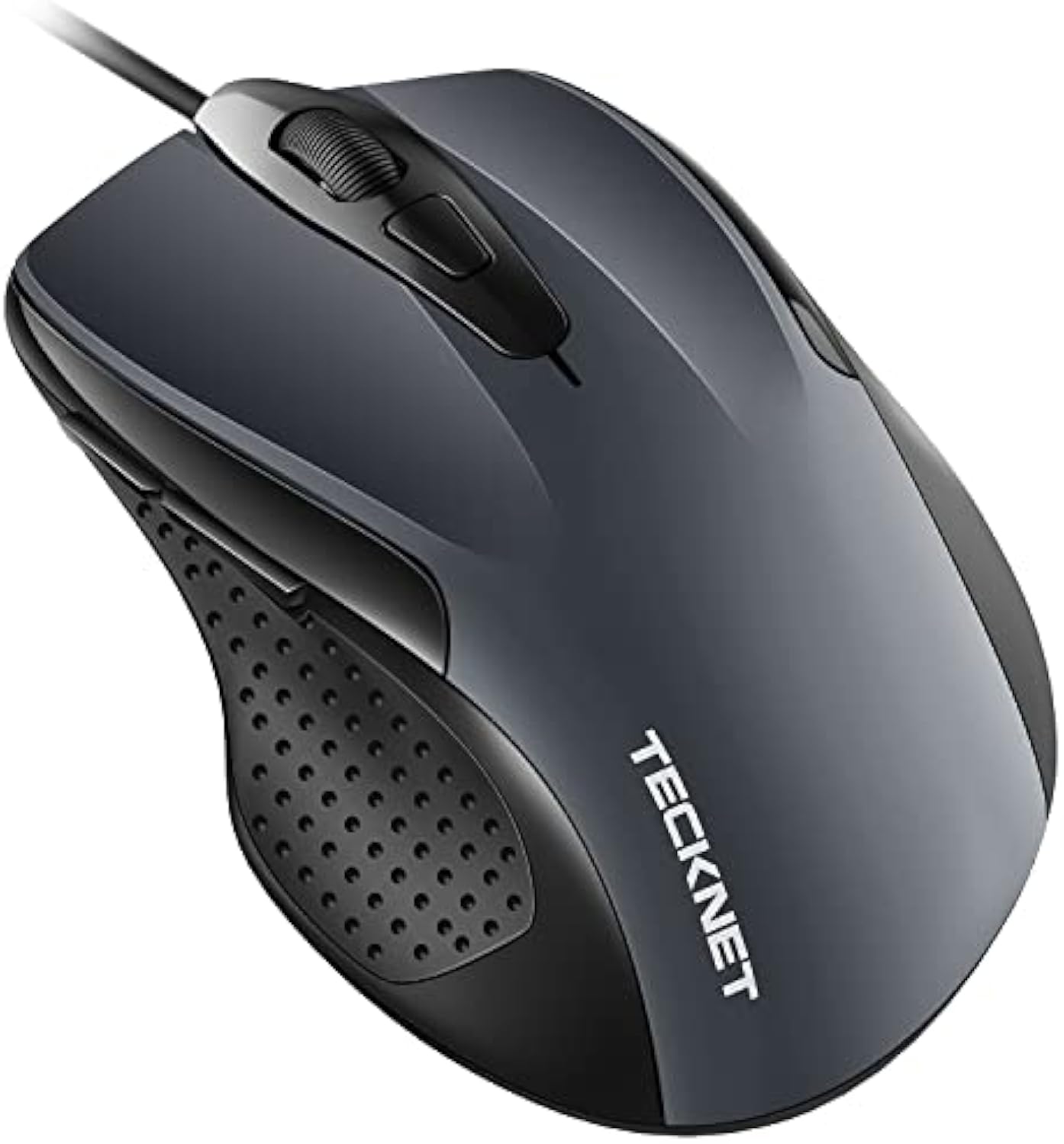 TECKNET USB Wired Mouse, 6-Button Corded Computer Mouse with 4 Adjustable DPI, Optical Computer Mice with Ergonomic Design and 5FT Cord for Laptop, Chromebook, PC, Desktop, Mac, Notebook