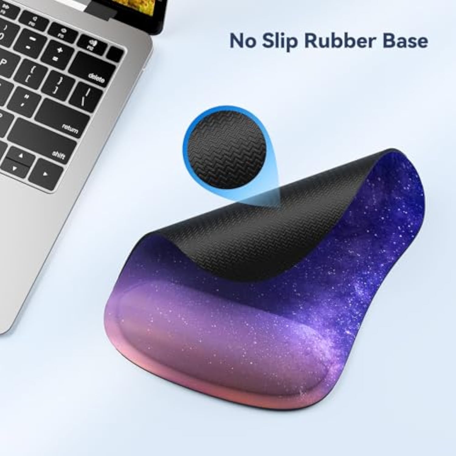 TECKNET Mouse Pad with Wrist Support, Ergonomic Gaming Mouse Pad Pain Relief, Portable Comfortable Mousepad for Computer, Laptop, Office, Home - Non-Slip Base, Waterproof Surface